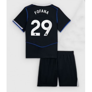 Chelsea Wesley Fofana #29 Tredjetrøje Børn 2025-26 Kortærmet (+ Korte bukser)